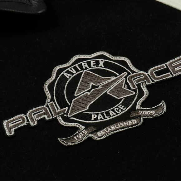 Palace x Avirex Jacket Black Leather Size Large - Picture 4 of 8